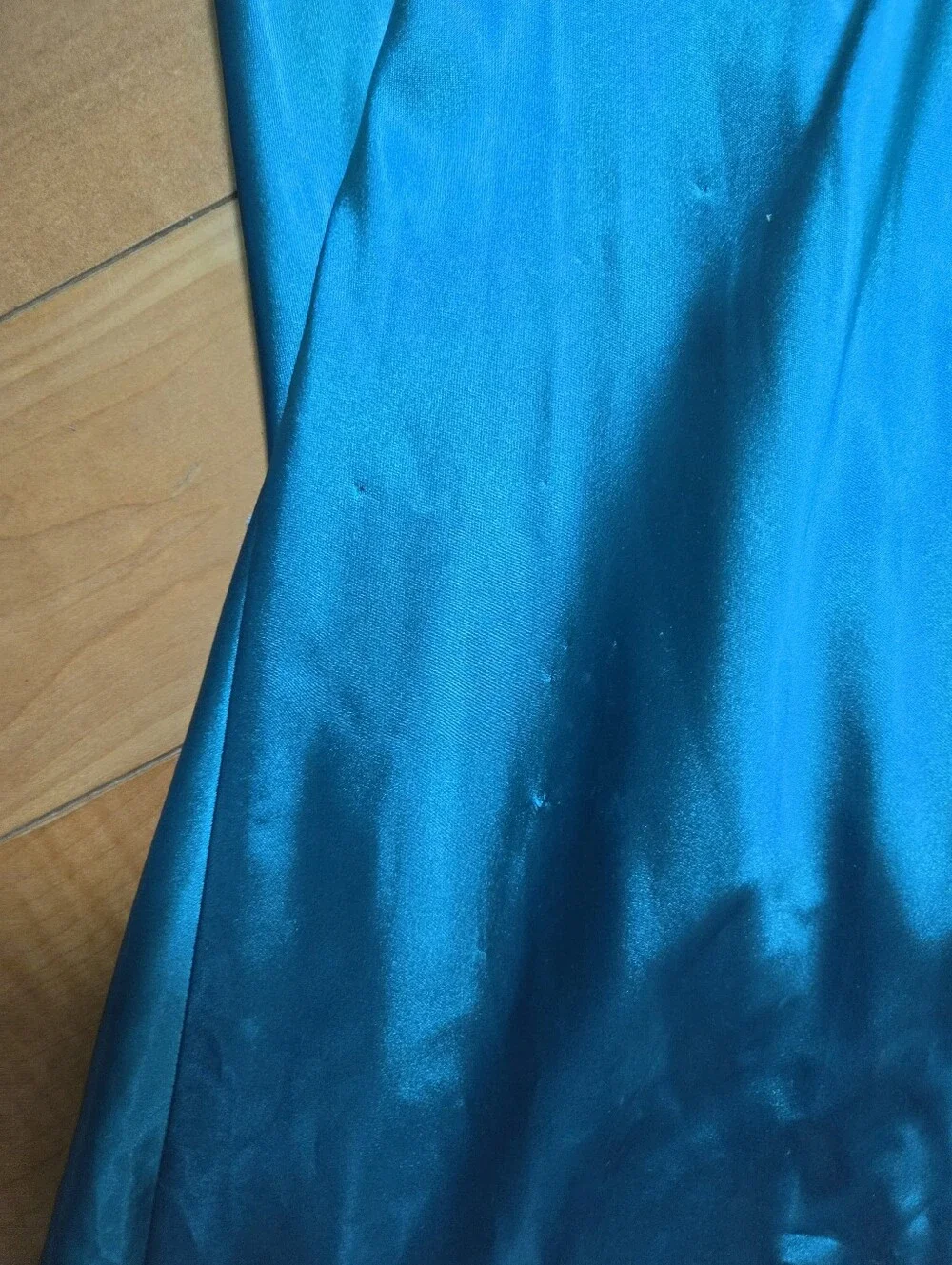 Jovani Teal Satin One Shoulder Prom Dress Rhinestone Formal Gown S - Picture 8 of 11